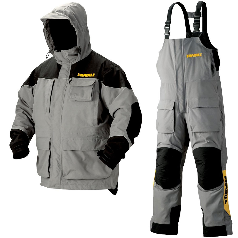 Frabill Gray Jacket & Bibs Set Grey Ice Fishing Suit